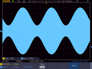 送信周波数：1008KHz　音声信号：20Hz正弦波　の時の波形