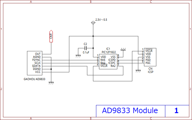 AD9833モジュール使用回路図