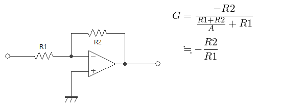 オペアンプ反転増幅回路の計算