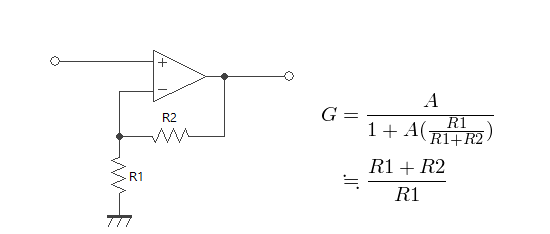 オペアンプ非反転増幅回路の計算